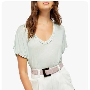 Free People NWT // We The Free Ponderosa Tee Size Small | Linen Blend